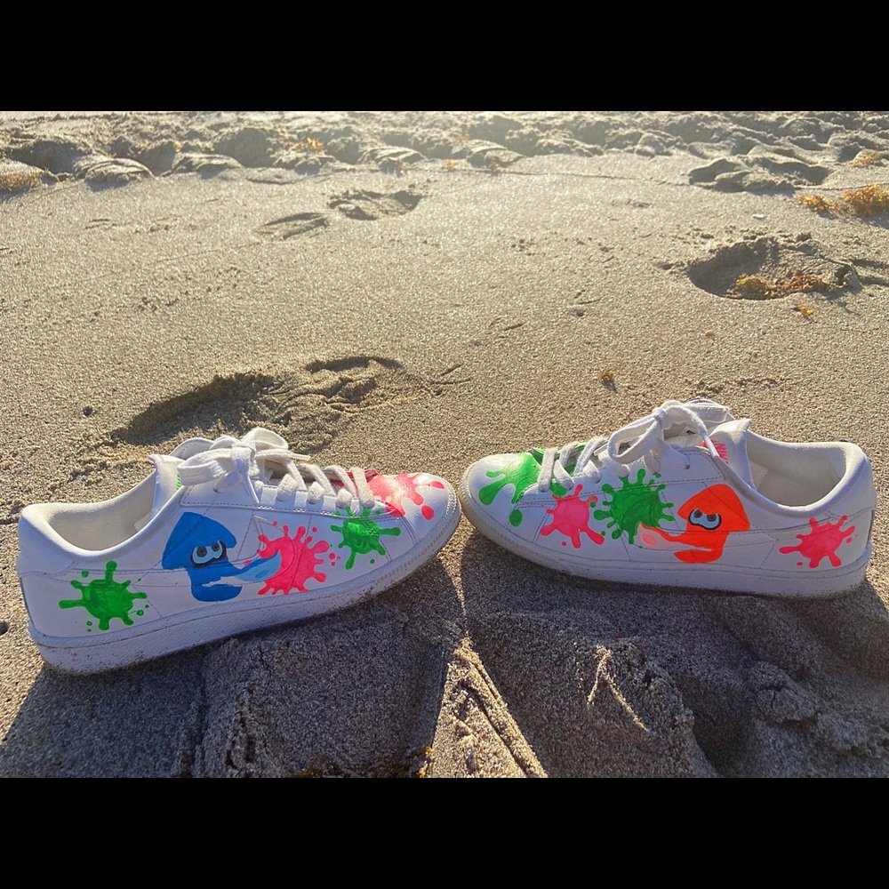 NIKE Painted Hand Painted Classic Tennis Sneakers